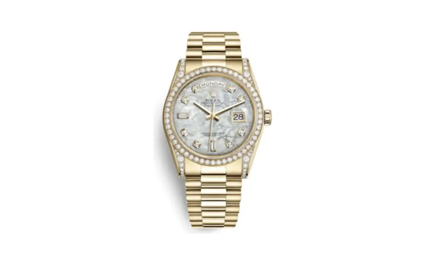 Rolex Day-Date 36 Yellow Gold Diamonds / President / MOP