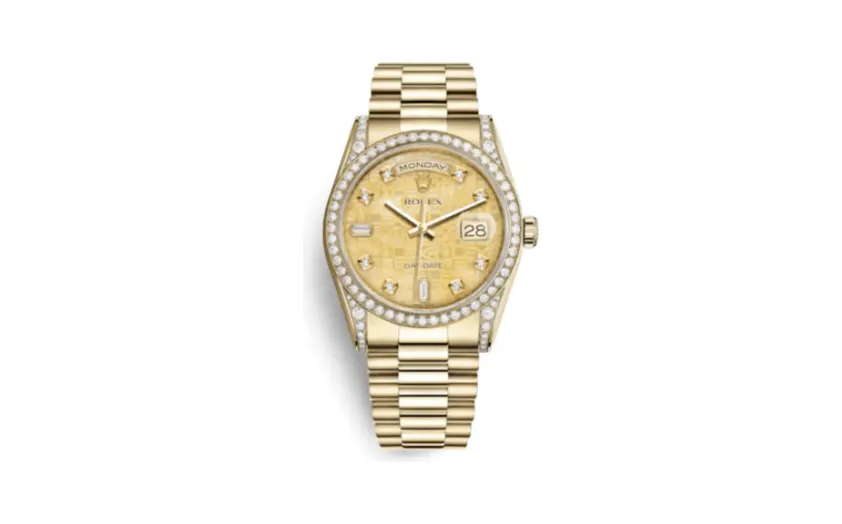 Rolex Day-Date 36 Yellow Gold Diamonds / President / Champagne MOP Computer