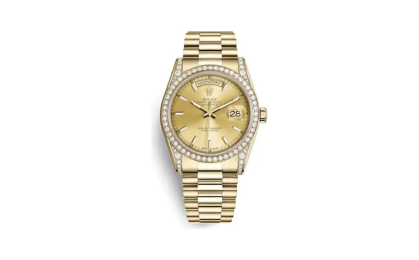 Rolex Day-Date 36 Yellow Gold Diamonds / President / Champagne Diamond