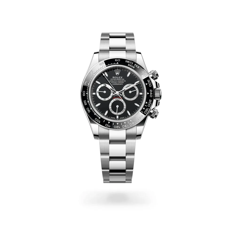 Rolex Oyster Perpetual Cosmograph Daytona, 40 mm, Oystersteel, Oystersteel, Black with steel counter rings dial