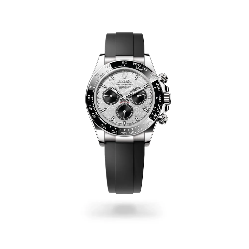 Rolex Cosmograph Daytona Oyster, 40 mm, white gold, 18 kt white gold, Meteorite and black dial