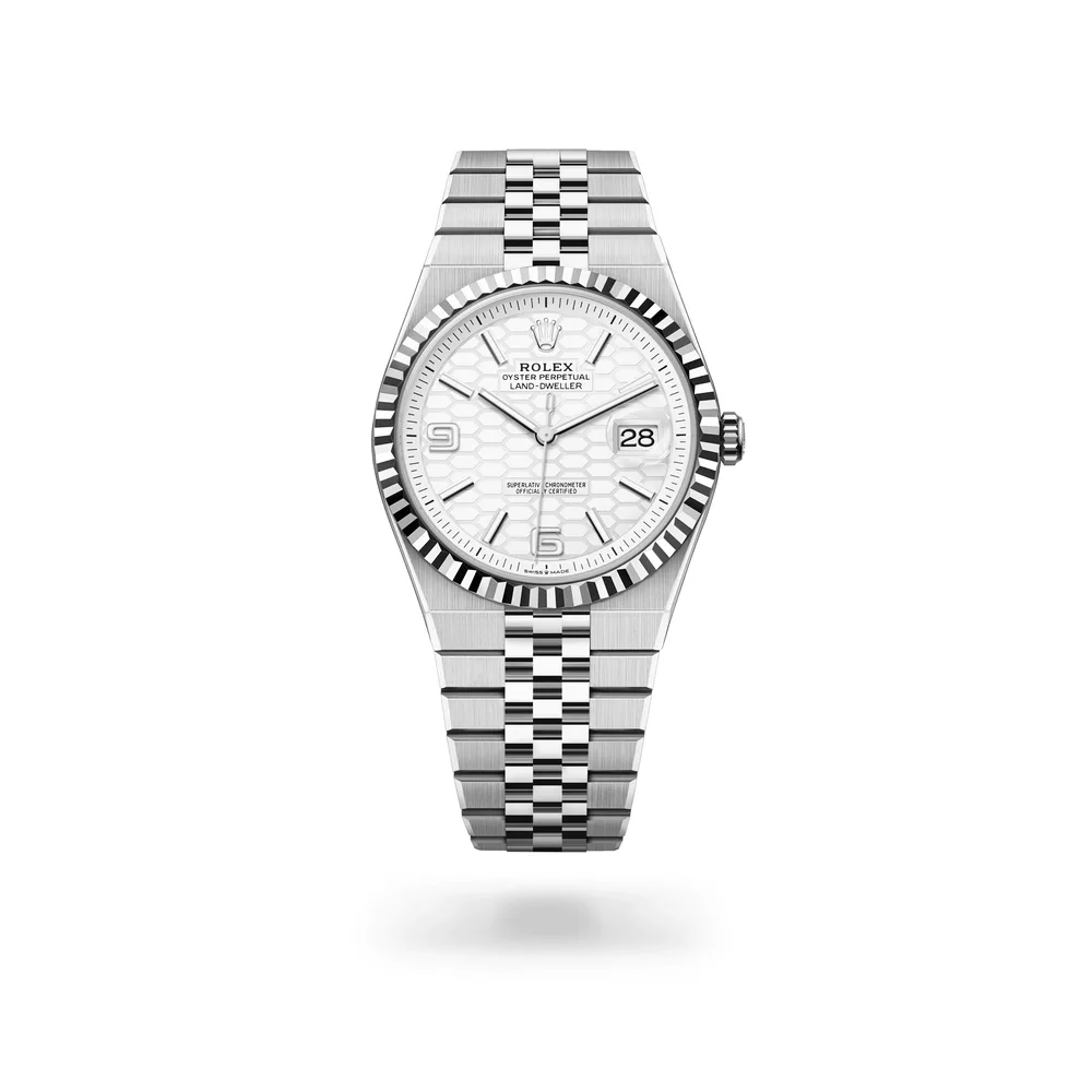 Rolex Land-Dweller 40, White Rolesor, Intense white dial