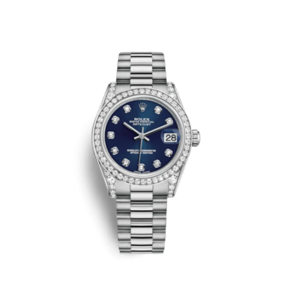 Rolex Datejust 31 White Gold Diamond / President / Blue Diamond
