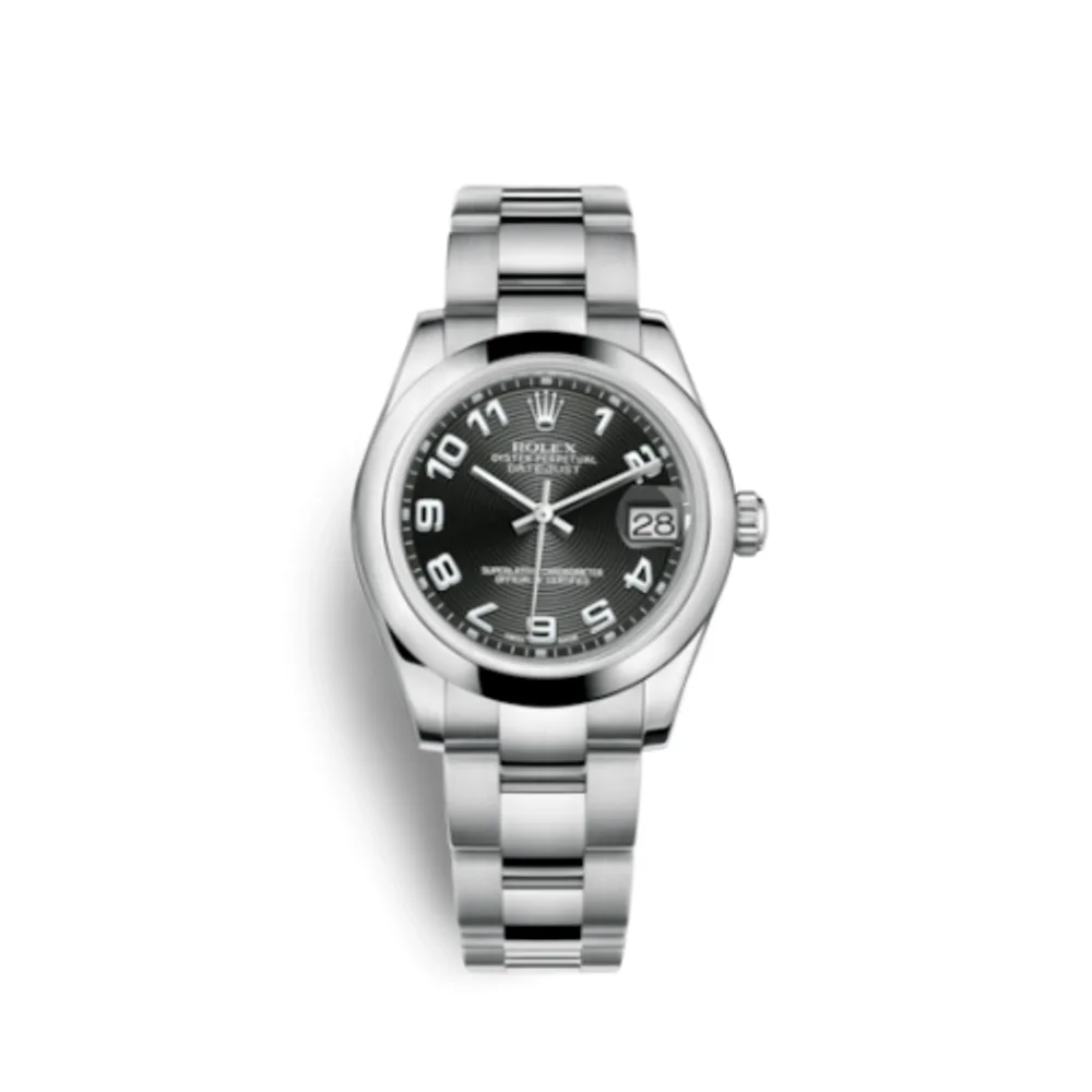 Rolex Datejust 31 Stainless Steel Domed / Oyster / Black Arabic