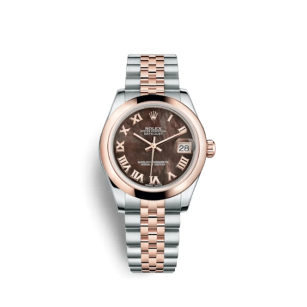 Rolex Datejust 31 Rolesor Everose Domed / Jubilee / Black MOP Roman