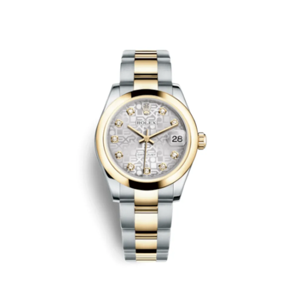 Rolex Datejust 31 Rolesor Yellow Domed / Oyster / Silver Computer