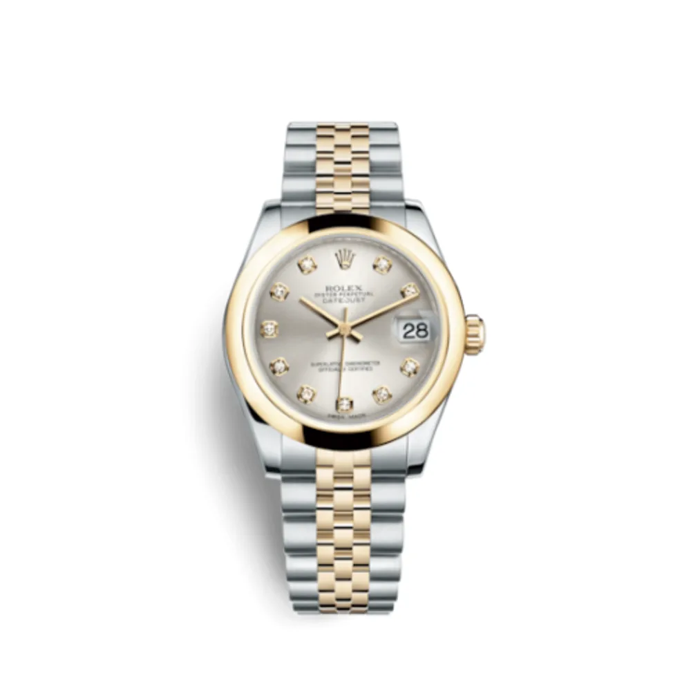 Rolex Datejust 31 Rolesor Yellow Domed / Jubilee / Silver Diamonds