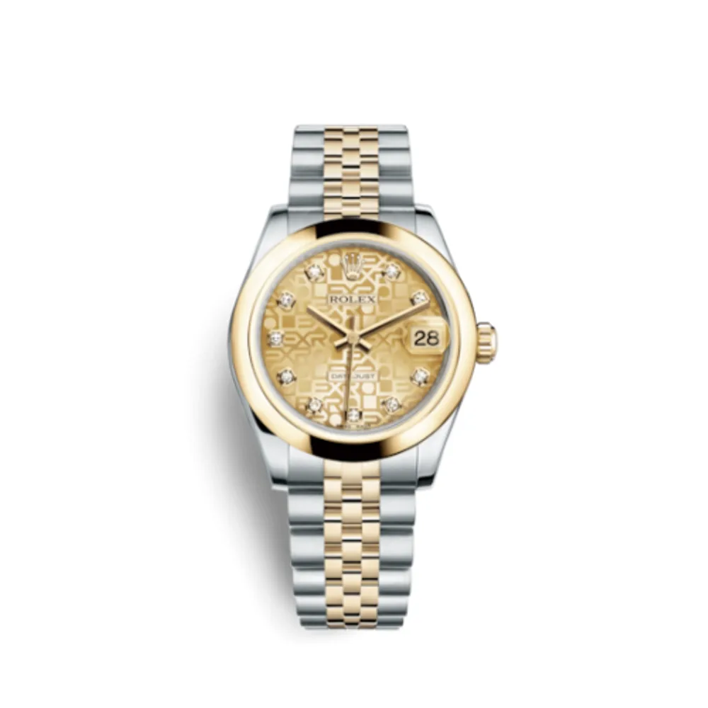 Rolex Datejust 31 Rolesor Yellow Domed / Jubilee / Champagne Computer