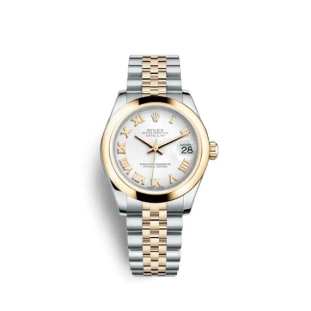 Rolex Datejust 31 Rolesor Yellow Domed / Jubilee / White Roman