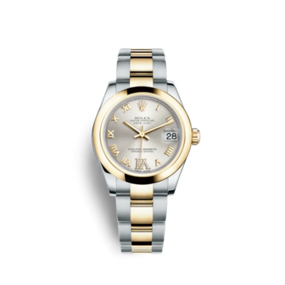 Rolex Datejust 31 Rolesor Yellow Domed / Oyster / Silver Roman