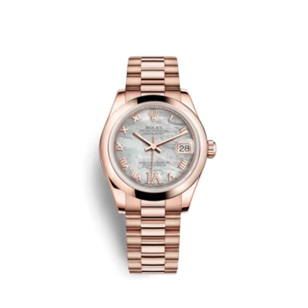 Rolex Datejust 31 Everose Domed / President / MOP Roman