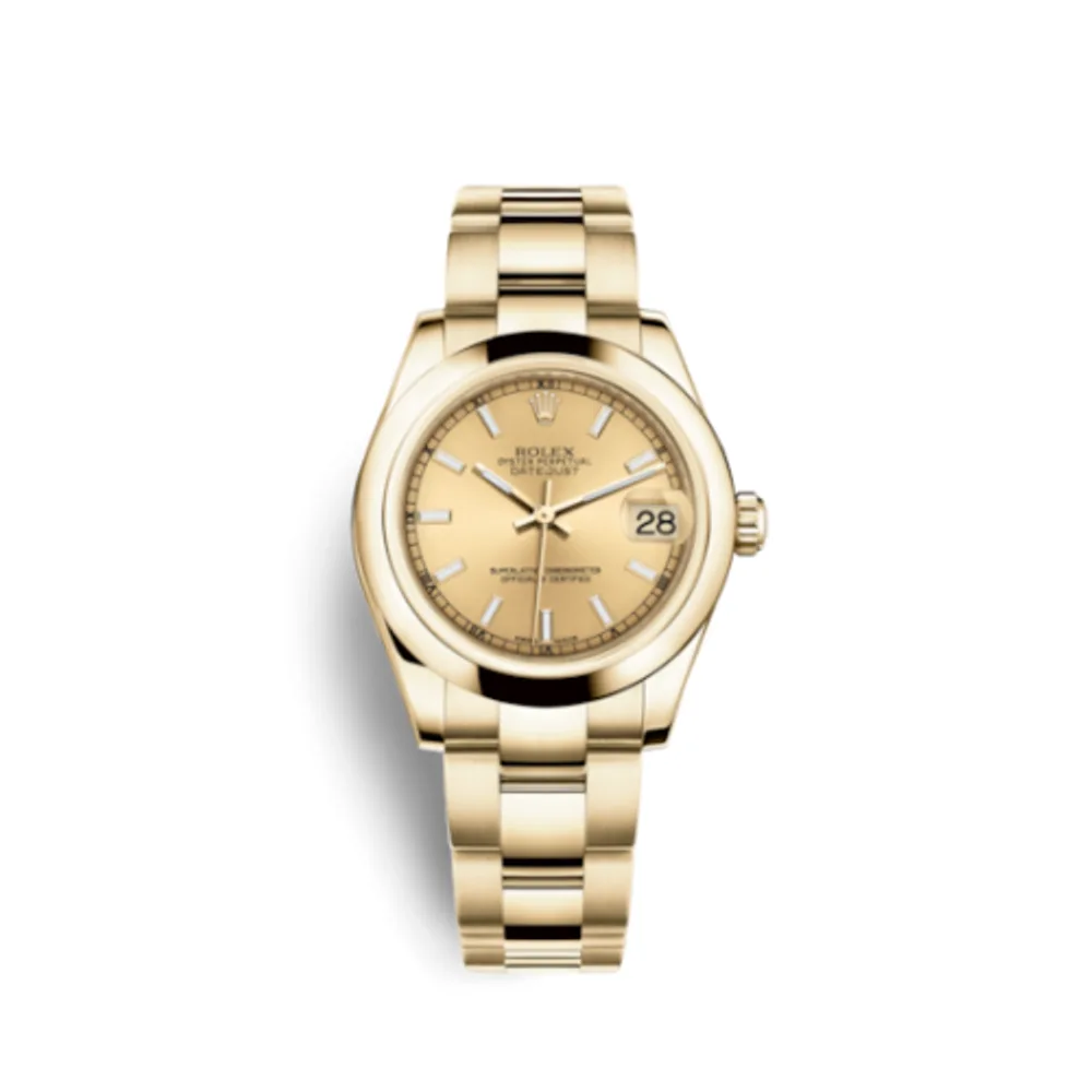 Rolex Datejust 31 Yellow Gold Domed / Oyster / Champagne