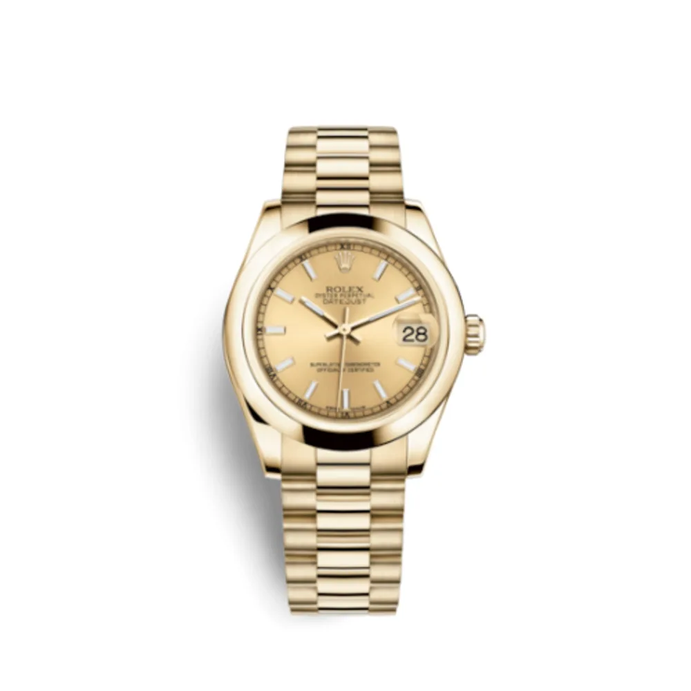 Rolex Datejust 31 Yellow Gold Domed / President / Champagne