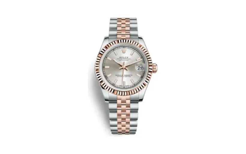 Rolex Datejust 31 Rolesor Everose Fluted / Jubilee / Silver