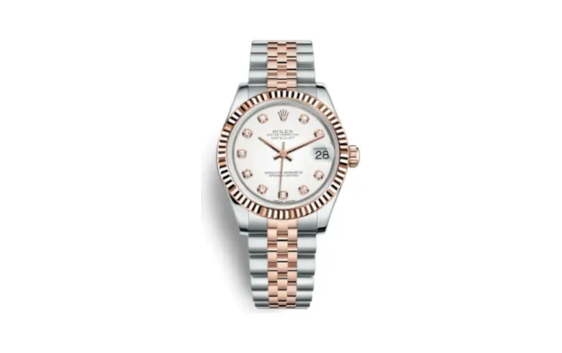 Rolex Datejust 31 Rolesor Everose Fluted / Jubilee / White Diamond