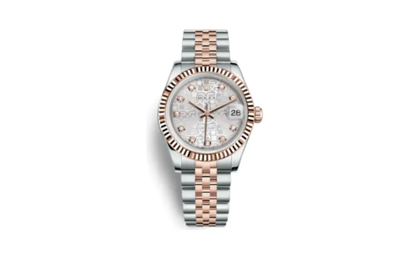 Rolex .Datejust 31 Rolesor Everose Fluted / Jubilee / Silver Computer