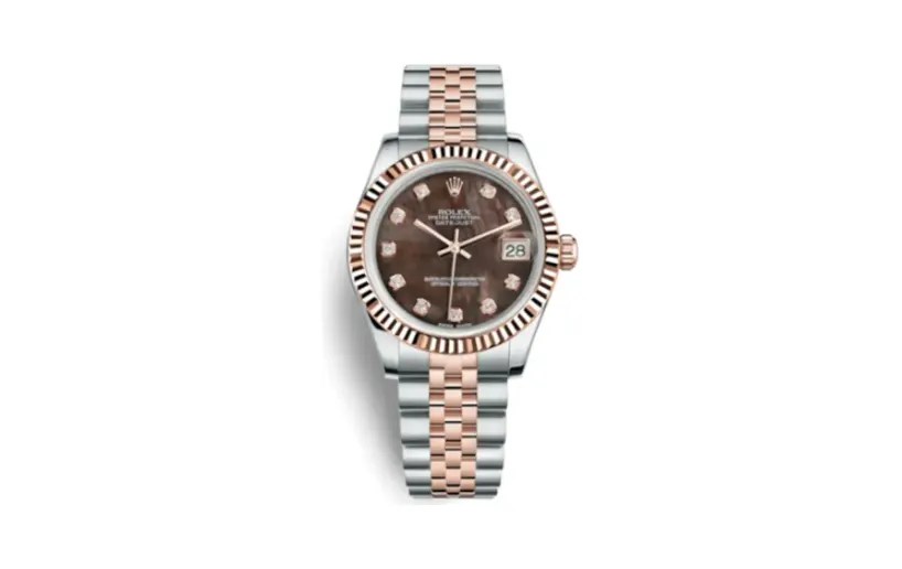 Rolex Datejust 31 Rolesor Everose Fluted / Jubilee / Black MOP