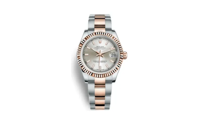 Rolex Datejust 31 Rolesor Everose Fluted / Oyster / Silver