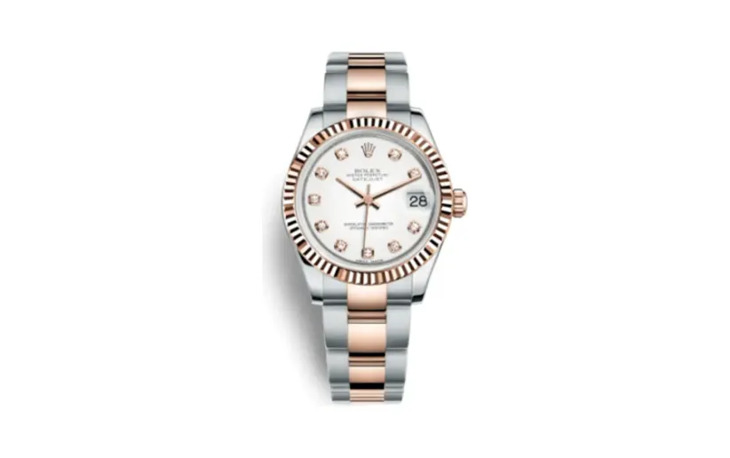 Rolex Datejust 31 Rolesor Everose Fluted / Oyster / White Diamond