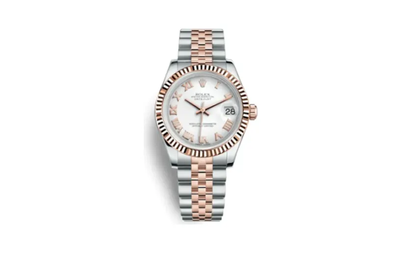 Rolex Datejust 31 Rolesor Everose Fluted / Jubilee / White Roman