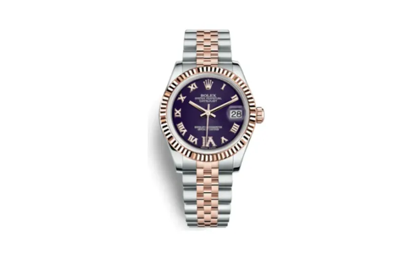 Rolex Datejust 31 Rolesor Everose Fluted / Jubilee / Purple Roman