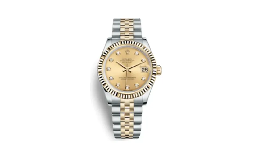 Rolex Datejust 31 Rolesor Yellow Fluted / Jubilee / Champagne Diamond