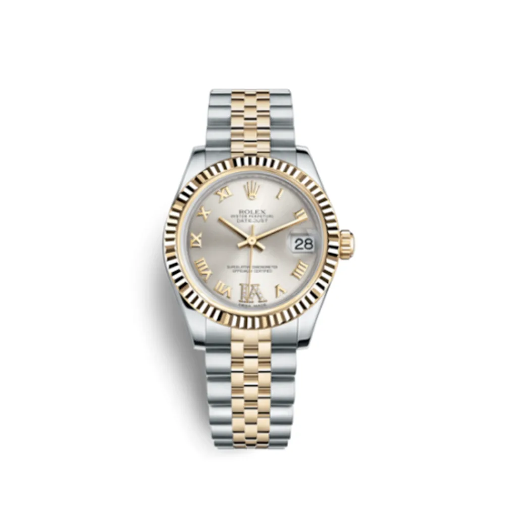 Rolex Datejust 31 Rolesor Yellow Fluted / Jubilee / Silver Roman