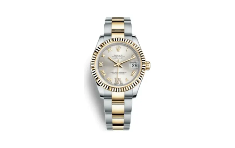 Rolex Datejust 31 Rolesor Yellow Fluted / Oyster / Silver Roman