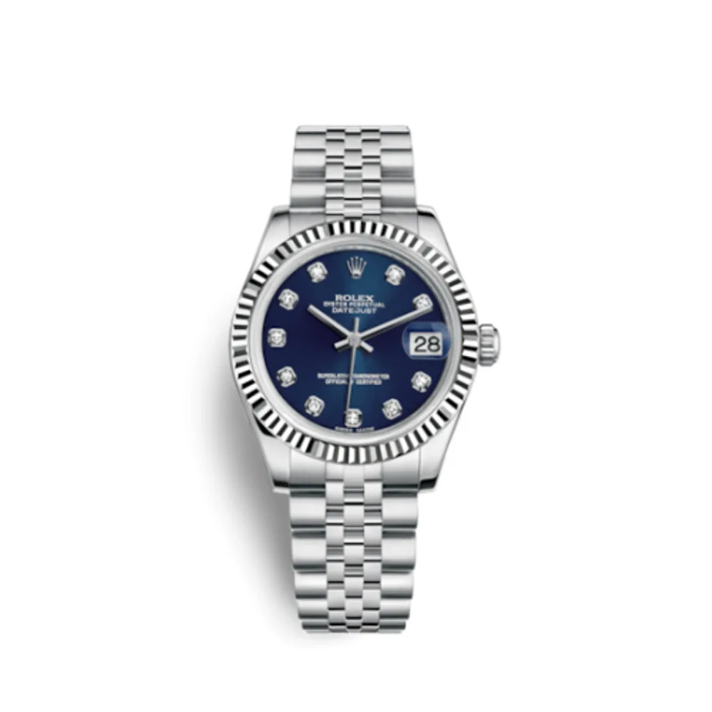 Rolex Datejust 31 Stainless Steel Fluted / Jubilee / Blue - Diamond