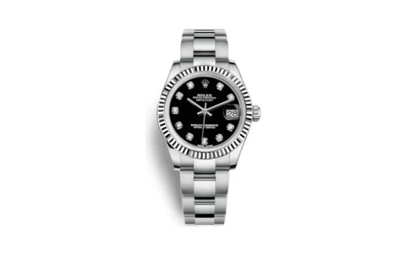 Rolex Datejust 31 Stainless Steel Fluted / Oyster / Black - Diamond