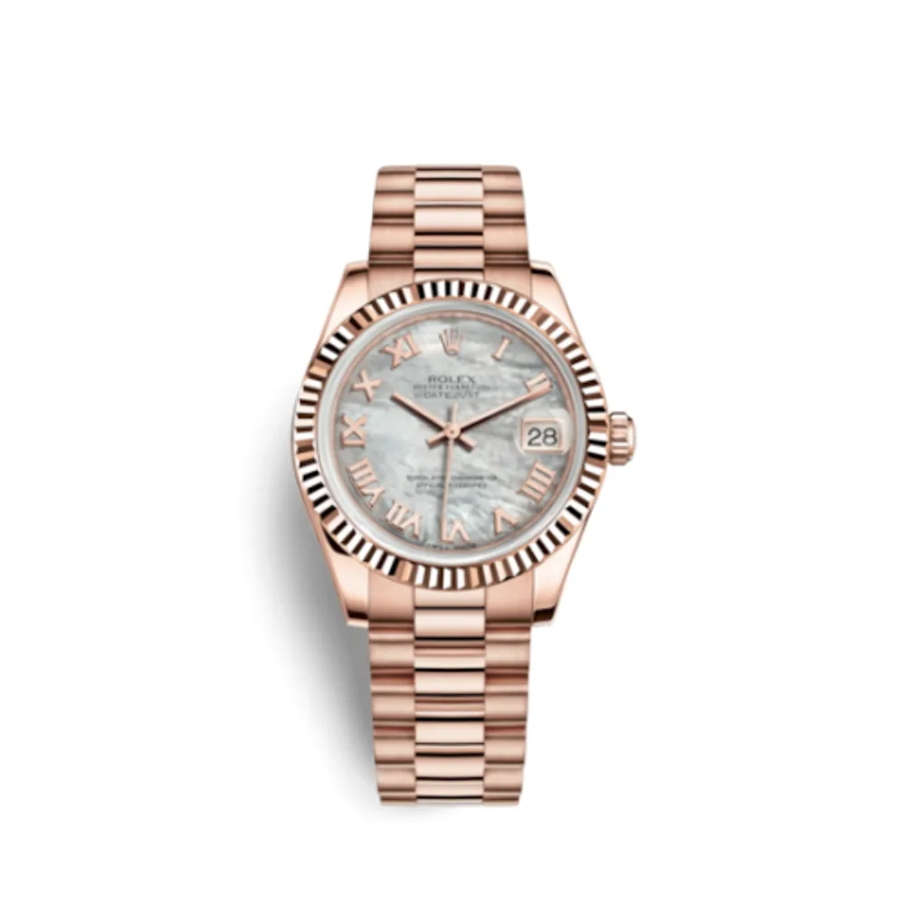Rolex Datejust 31 Everose Fluted / President / MOP Roman