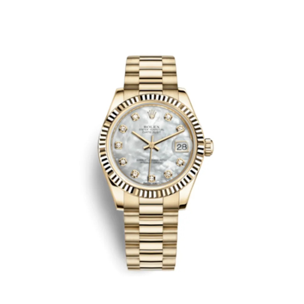 Rolex Datejust 31 Yellow Gold Fluted / President / MOP