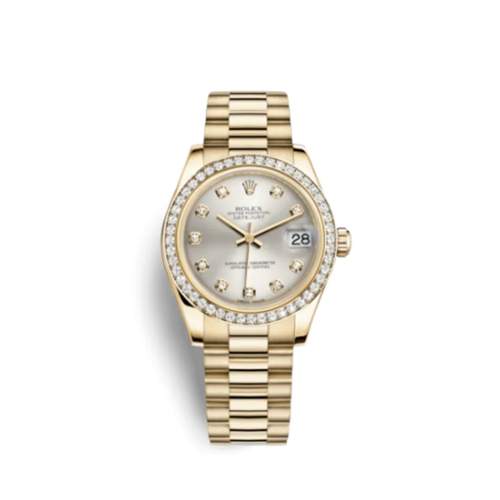 Rolex Datejust 31 Yellow Gold Diamond / President / Silver Diamond