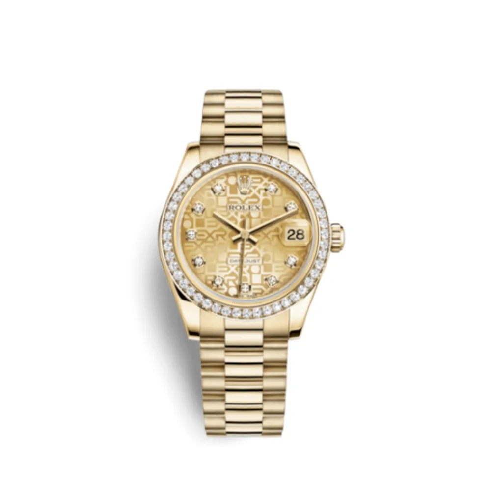 Rolex Datejust 31 Yellow Gold Diamond / President / Champagne Computer