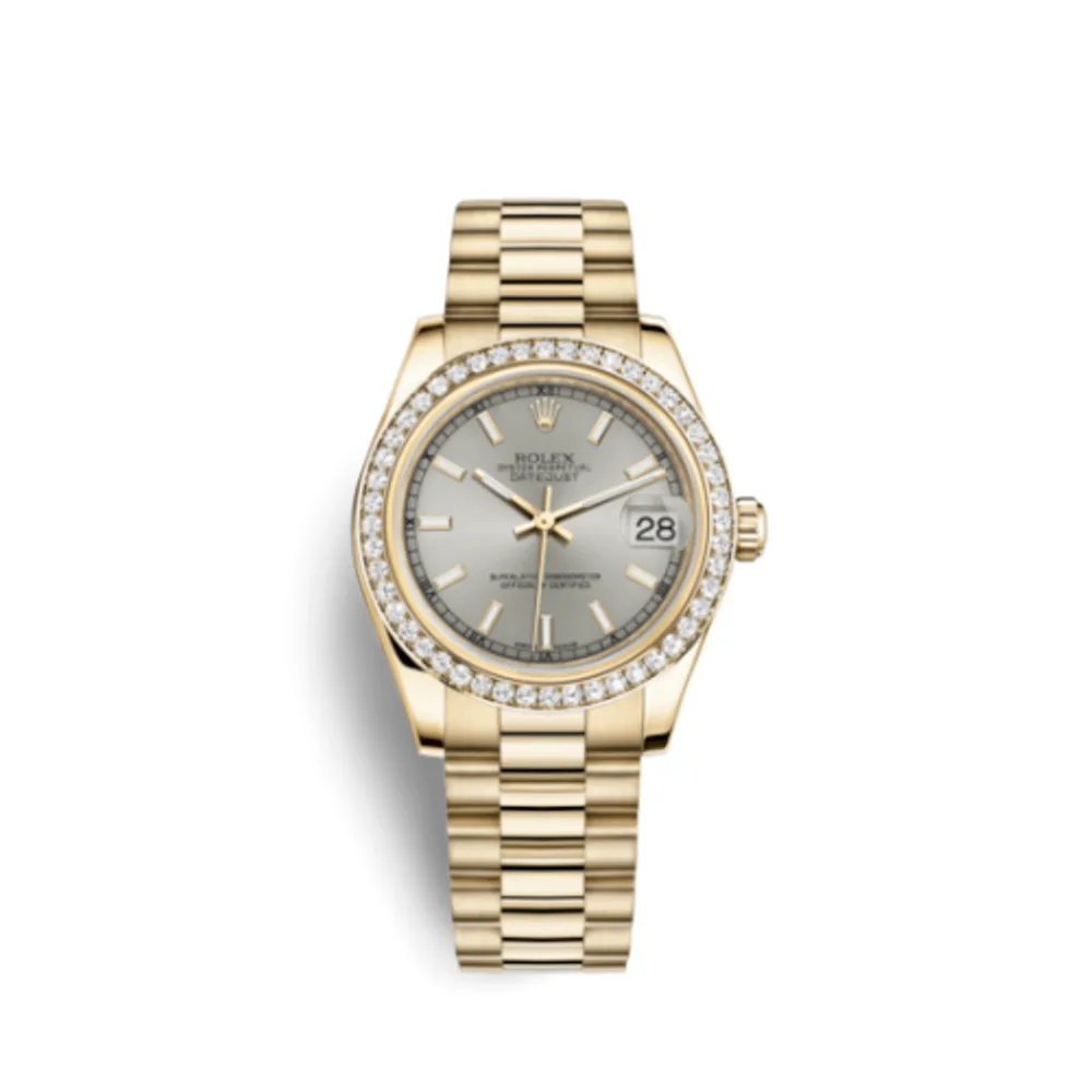 Rolex Datejust 31 Yellow Gold Diamond / President / Silver