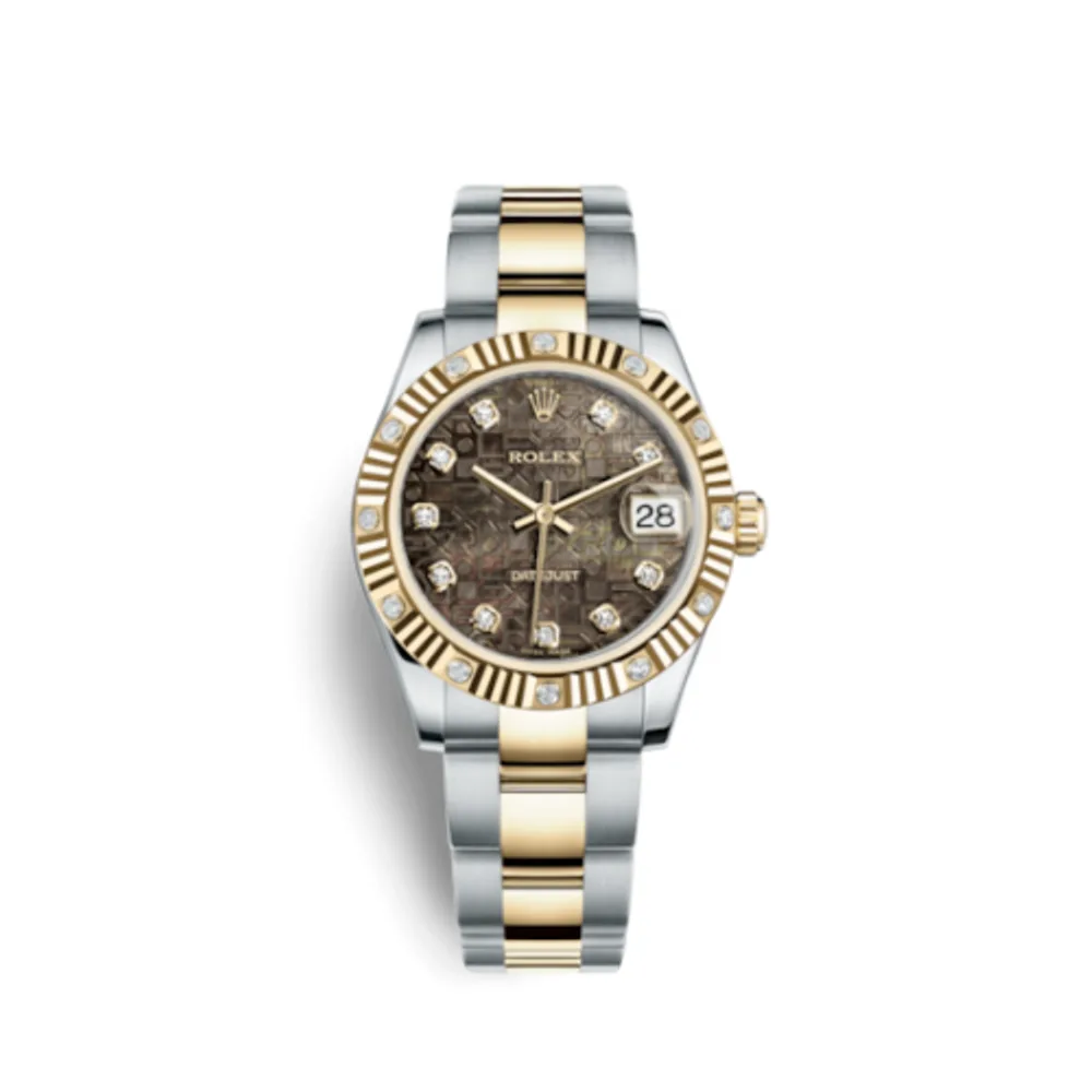 Rolex Datejust 31 Rolesor Yellow Fluted Diamond / Oyster / Black MOP Computer