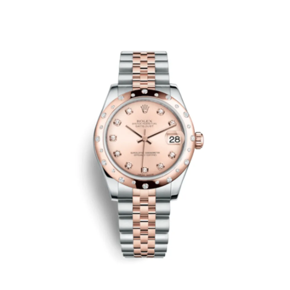 Rolex Datejust 31 Rolesor Everose Domed Diamond / Jubilee / Pink Diamond