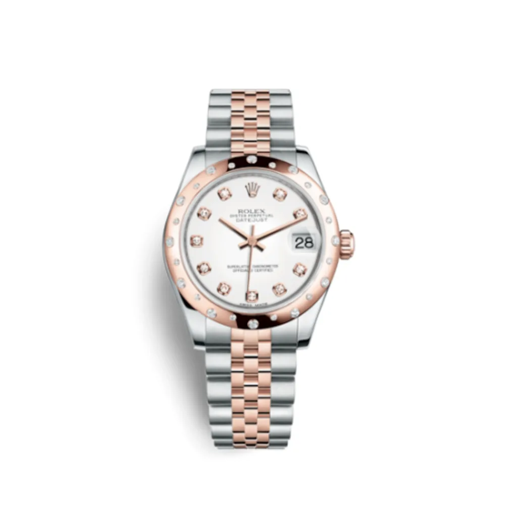 Rolex Datejust 31 Rolesor Everose Domed Diamond / Jubilee / White Diamond