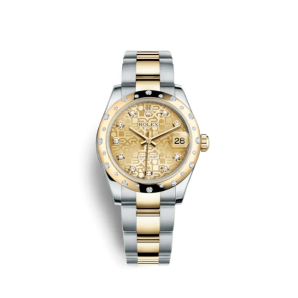 Rolex Datejust 31 Rolesor Yellow Domed Diamond / Oyster / Champagne Computer
