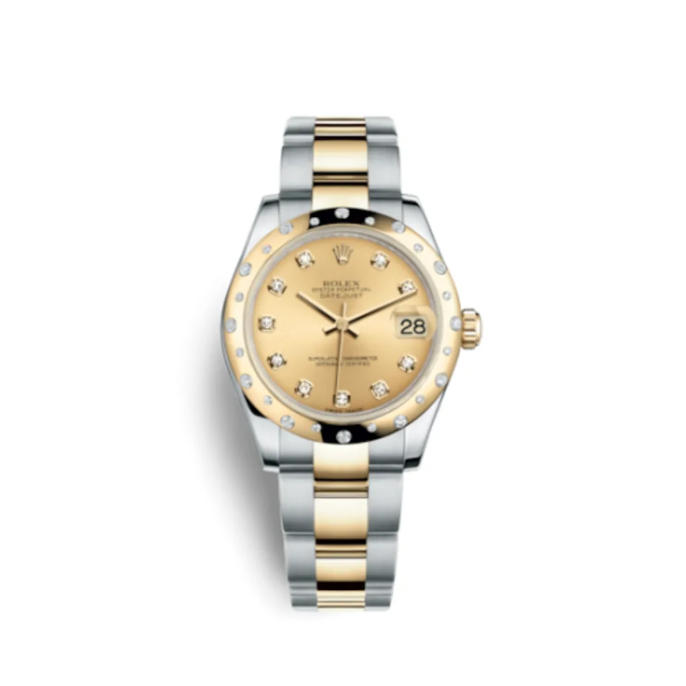 Rolex Datejust 31 Rolesor Yellow Domed Diamond / Oyster / Champagne Diamond