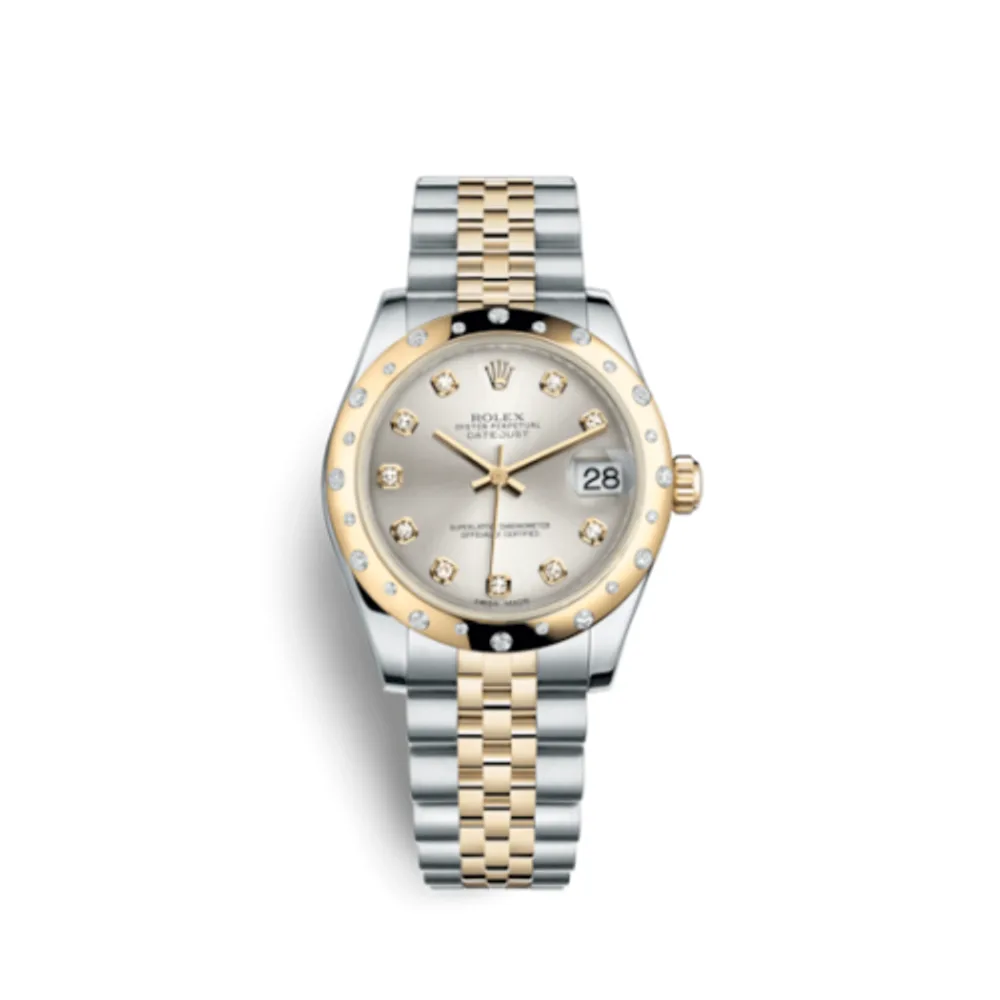 Rolex Datejust 31 Rolesor Domed Diamond / Jubilee / Silver Diamond
