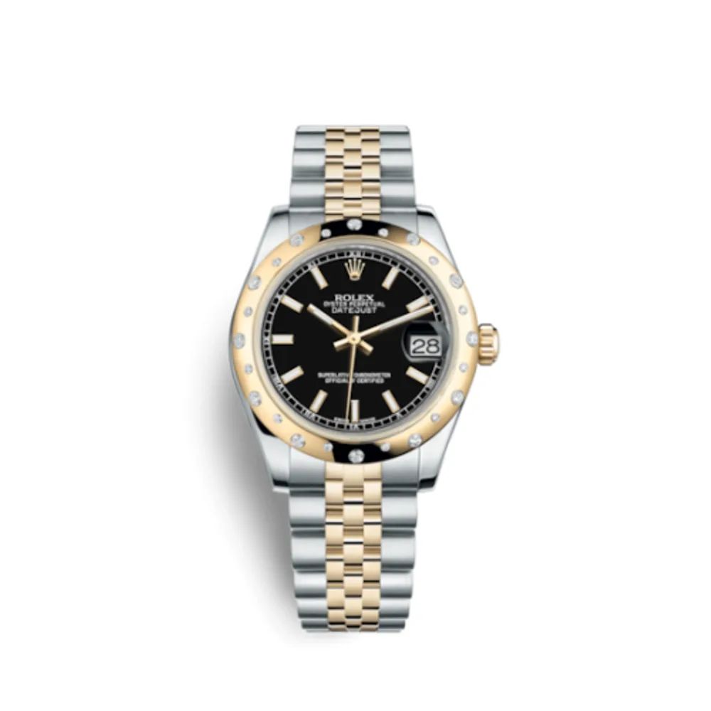 Rolex Datejust 31 Rolesor Yellow Domed Diamond / Jubilee / Black