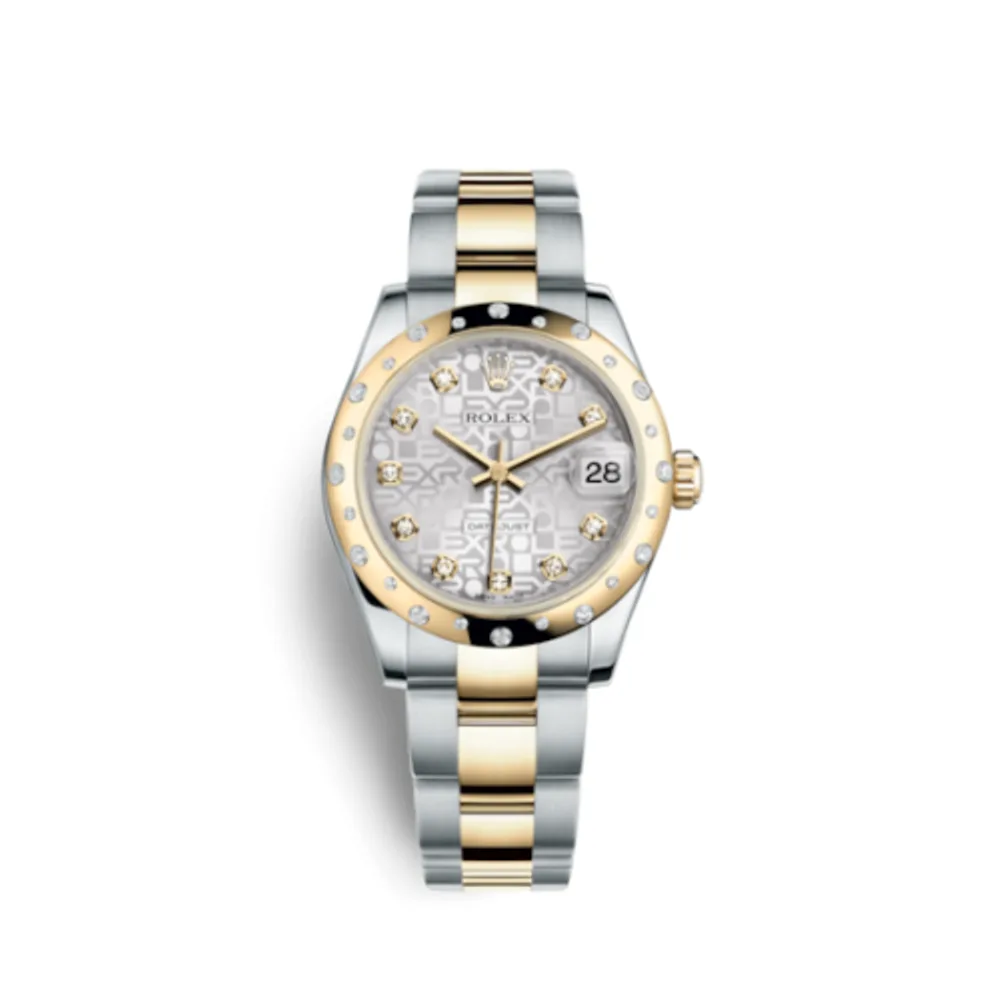 Rolex Datejust 31 Rolesor Yellow Domed Diamond / Oyster / Silver Computer