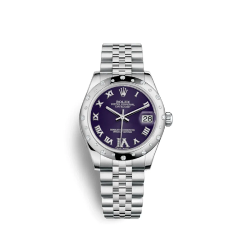 Rolex Datejust 31 Stainless Steel Domed Diamond / Jubilee / Purple - Roman