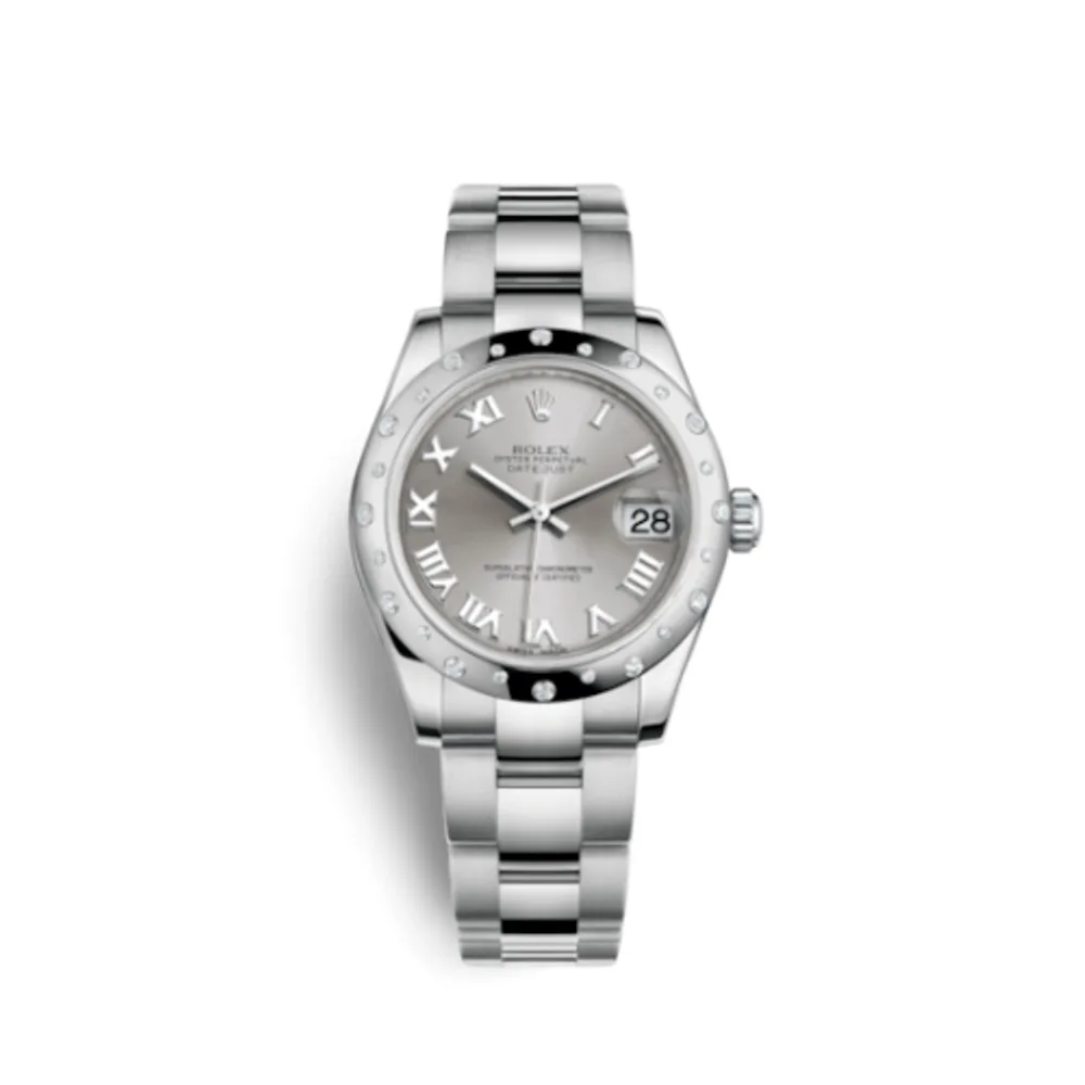 Rolex Datejust 31 Stainless Steel Domed Diamond / Oyster / Rhodium - Roman