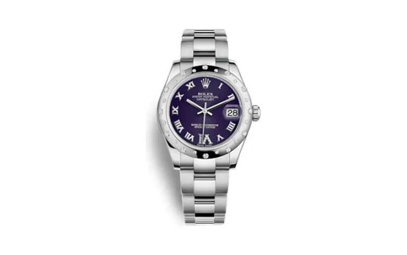 Rolex Datejust 31 Stainless Steel Domed Diamond / Oyster / Purple - Roman