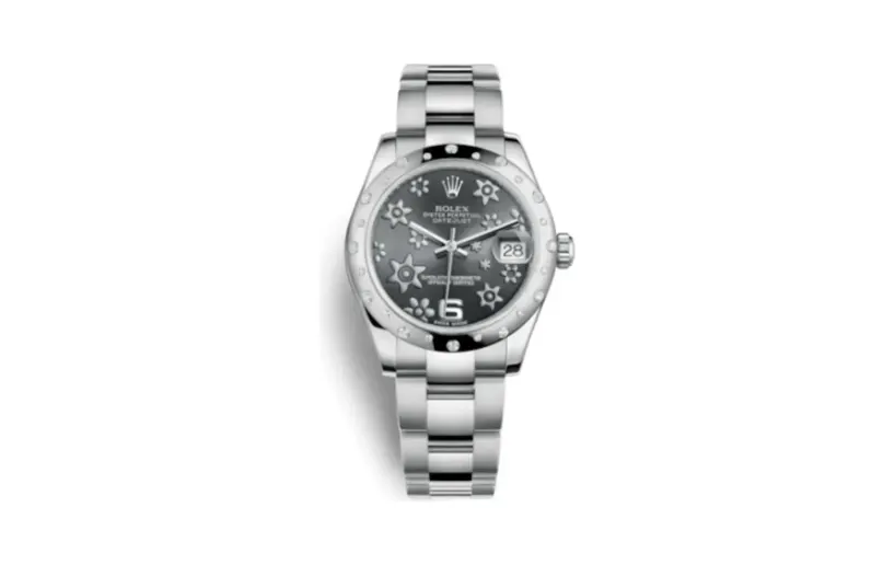 Rolex Datejust 31 Stainless Steel Domed Diamond / Oyster / Dark Rhodium Floral