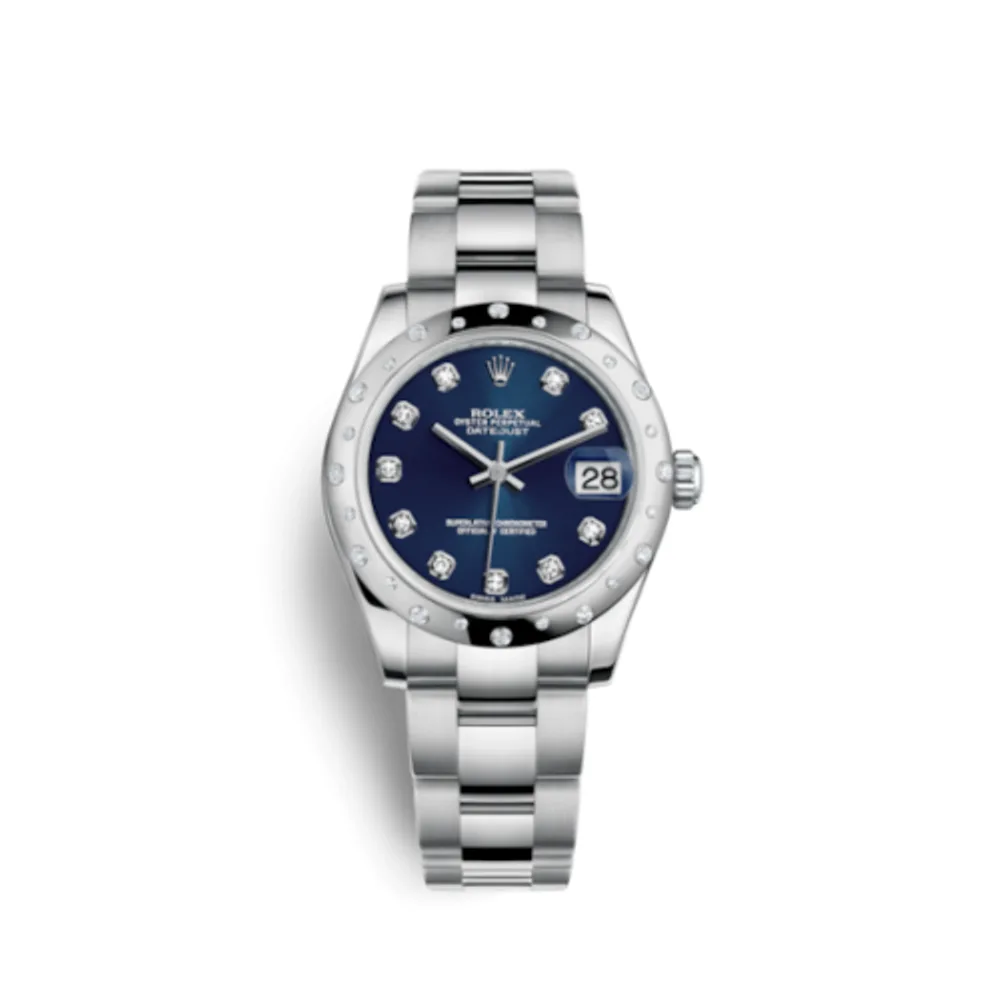 Rolex Datejust 31 Stainless Steel Domed Diamond / Oyster / Blue - Diamond
