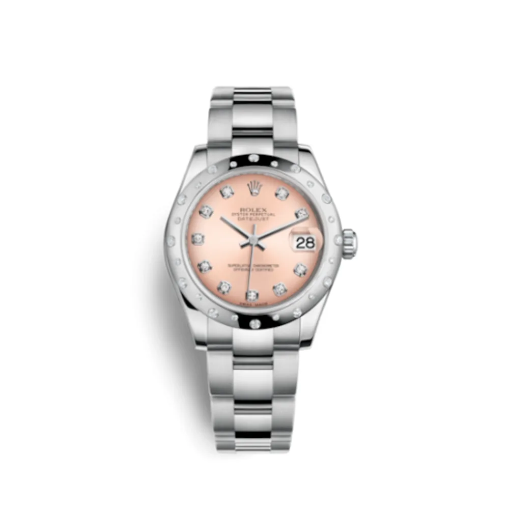 Rolex Datejust 31 Stainless Steel Domed Diamond / Oyster / Pink - Diamond