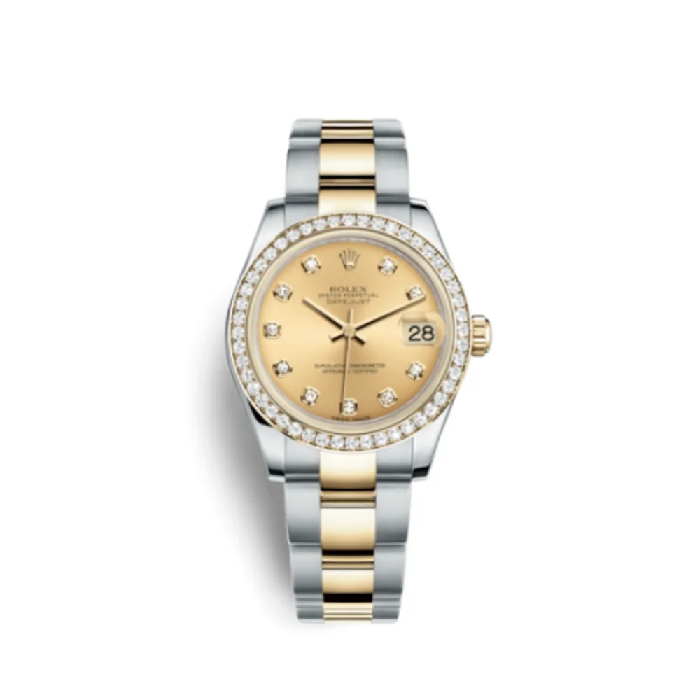 Rolex Datejust 31 Rolesor Yellow Diamond / Oyster / Champagne Diamond